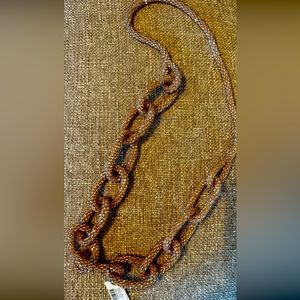 Chicos champagne colored beautiful glass beaded necklace